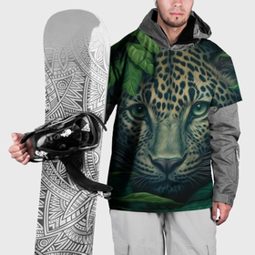Накидка на куртку 3D с принтом Леопард  в джунглях в Екатеринбурге, 100% полиэстер |  | 