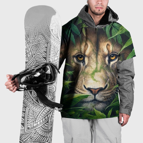 Накидка на куртку 3D с принтом Лев в диких джунглях в Кировске, 100% полиэстер |  | 