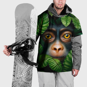 Накидка на куртку 3D с принтом Черная обезьянка , 100% полиэстер |  | Тематика изображения на принте: 