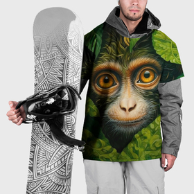 Накидка на куртку 3D с принтом Обезьянка   в джунгли в Екатеринбурге, 100% полиэстер |  | 