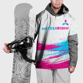 Накидка на куртку 3D с принтом Mitsubishi neon gradient style: символ сверху в Тюмени, 100% полиэстер |  | Тематика изображения на принте: 