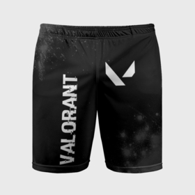 Мужские шорты спортивные с принтом Valorant glitch на темном фоне: надпись, символ ,  |  | 