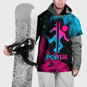Накидка на куртку 3D с принтом Portal   neon gradient в Белгороде, 100% полиэстер |  | Тематика изображения на принте: 