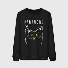 Мужской свитшот хлопок с принтом Paramore rock cat , 100% хлопок |  | 