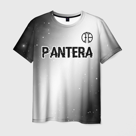 Мужская футболка 3D с принтом Pantera glitch на светлом фоне: символ сверху в Белгороде, 100% полиэфир | прямой крой, круглый вырез горловины, длина до линии бедер | 