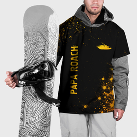 Накидка на куртку 3D с принтом Papa Roach   gold gradient: надпись, символ в Курске, 100% полиэстер |  | Тематика изображения на принте: 