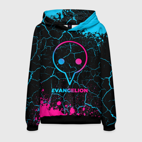 Мужская толстовка 3D с принтом Evangelion   neon gradient в Петрозаводске, 100% полиэстер | двухслойный капюшон со шнурком для регулировки, мягкие манжеты на рукавах и по низу толстовки, спереди карман-кенгуру с мягким внутренним слоем. | Тематика изображения на принте: 