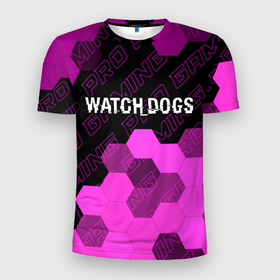 Мужская футболка 3D Slim с принтом Watch Dogs pro gaming: символ сверху в Петрозаводске, 100% полиэстер с улучшенными характеристиками | приталенный силуэт, круглая горловина, широкие плечи, сужается к линии бедра | Тематика изображения на принте: 