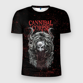 Мужская футболка 3D Slim с принтом Cannibal Corpse art в Новосибирске, 100% полиэстер с улучшенными характеристиками | приталенный силуэт, круглая горловина, широкие плечи, сужается к линии бедра | 