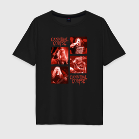 Мужская футболка хлопок Oversize с принтом Cannibal Corpse музыканты в Курске, 100% хлопок | свободный крой, круглый ворот, “спинка” длиннее передней части | Тематика изображения на принте: 