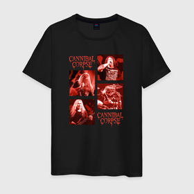 Мужская футболка хлопок с принтом Cannibal Corpse музыканты в Тюмени, 100% хлопок | прямой крой, круглый вырез горловины, длина до линии бедер, слегка спущенное плечо. | 