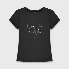 Женская футболка хлопок Slim с принтом Созвездие love в Новосибирске,  |  | 