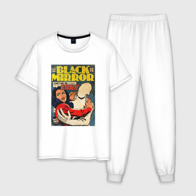 Мужская пижама хлопок с принтом Белое рождество   Черное зеркало: комикс обложка в Екатеринбурге, 100% хлопок | брюки и футболка прямого кроя, без карманов, на брюках мягкая резинка на поясе и по низу штанин
 | 