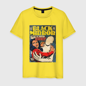 Мужская футболка хлопок с принтом Белое рождество   Черное зеркало: комикс обложка в Тюмени, 100% хлопок | прямой крой, круглый вырез горловины, длина до линии бедер, слегка спущенное плечо. | 