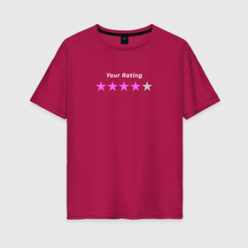 Женская футболка хлопок Oversize с принтом Your rating   Black Mirror в Новосибирске, 100% хлопок | свободный крой, круглый ворот, спущенный рукав, длина до линии бедер
 | Тематика изображения на принте: 