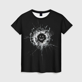 Женская футболка 3D с принтом Black Mirror   smile в Кировске, 100% полиэфир ( синтетическое хлопкоподобное полотно) | прямой крой, круглый вырез горловины, длина до линии бедер | 