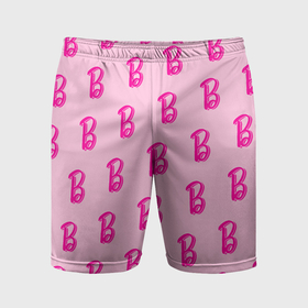 Мужские шорты спортивные с принтом Барби паттерн буква B в Кировске,  |  | 