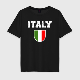 Мужская футболка хлопок Oversize с принтом Italy people в Тюмени, 100% хлопок | свободный крой, круглый ворот, “спинка” длиннее передней части | 