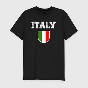 Мужская футболка хлопок Slim с принтом Italy people в Тюмени, 92% хлопок, 8% лайкра | приталенный силуэт, круглый вырез ворота, длина до линии бедра, короткий рукав | 