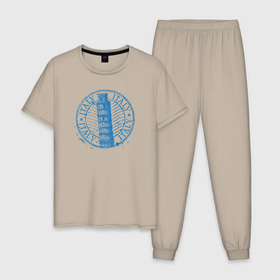 Мужская пижама хлопок с принтом Пиза Италия в Курске, 100% хлопок | брюки и футболка прямого кроя, без карманов, на брюках мягкая резинка на поясе и по низу штанин
 | 