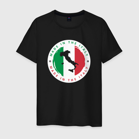 Мужская футболка хлопок с принтом Сделан в Италии в Курске, 100% хлопок | прямой крой, круглый вырез горловины, длина до линии бедер, слегка спущенное плечо. | 