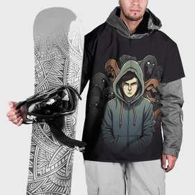 Накидка на куртку 3D с принтом Крик страха в Курске, 100% полиэстер |  | Тематика изображения на принте: 