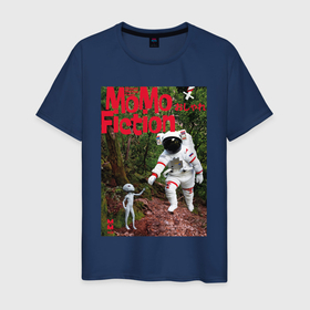 Мужская футболка хлопок с принтом MoMo   Встреча космонавта и инопланетянина в Петрозаводске, 100% хлопок | прямой крой, круглый вырез горловины, длина до линии бедер, слегка спущенное плечо. | 