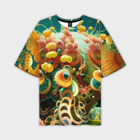 Мужская футболка oversize 3D с принтом кораллы под водой в Тюмени,  |  | 
