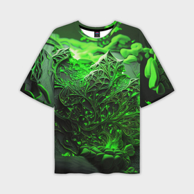 Мужская футболка oversize 3D с принтом Зеленая кислота в Курске,  |  | 