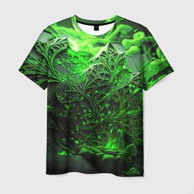 Мужская футболка 3D с принтом Зеленая кислота в Белгороде, 100% полиэфир | прямой крой, круглый вырез горловины, длина до линии бедер | 