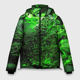 Мужская зимняя куртка 3D с принтом Зеленая кислота в Курске, верх — 100% полиэстер; подкладка — 100% полиэстер; утеплитель — 100% полиэстер | длина ниже бедра, свободный силуэт Оверсайз. Есть воротник-стойка, отстегивающийся капюшон и ветрозащитная планка. 

Боковые карманы с листочкой на кнопках и внутренний карман на молнии. | 