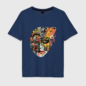 Мужская футболка хлопок Oversize с принтом Psychedelic vintage в Тюмени, 100% хлопок | свободный крой, круглый ворот, “спинка” длиннее передней части | 
