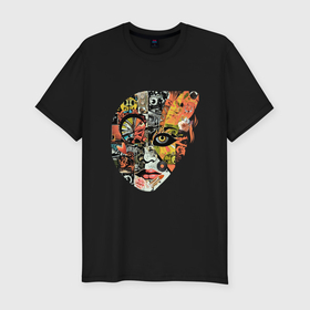 Мужская футболка хлопок Slim с принтом Psychedelic vintage в Тюмени, 92% хлопок, 8% лайкра | приталенный силуэт, круглый вырез ворота, длина до линии бедра, короткий рукав | Тематика изображения на принте: 