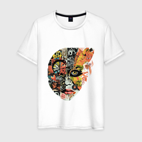 Мужская футболка хлопок с принтом Psychedelic vintage в Тюмени, 100% хлопок | прямой крой, круглый вырез горловины, длина до линии бедер, слегка спущенное плечо. | Тематика изображения на принте: 