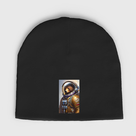 Мужская шапка демисезонная с принтом Медведь космонавт   нейросеть в Тюмени,  |  | 