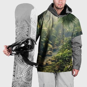 Накидка на куртку 3D с принтом Зеленые джунгли в Екатеринбурге, 100% полиэстер |  | 