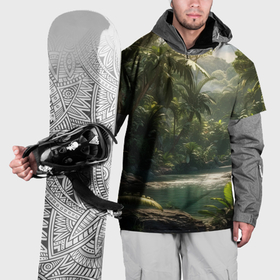 Накидка на куртку 3D с принтом Природа джунглей в Екатеринбурге, 100% полиэстер |  | 