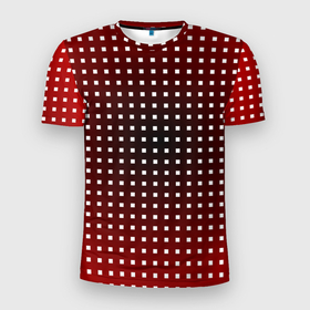 Мужская футболка 3D Slim с принтом Клеточки в Новосибирске, 100% полиэстер с улучшенными характеристиками | приталенный силуэт, круглая горловина, широкие плечи, сужается к линии бедра | 