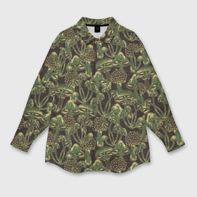 Мужская рубашка oversize 3D с принтом Магические грибы   камуфляж в Кировске,  |  | 