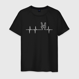 Мужская футболка хлопок с принтом Рок в сердце в Курске, 100% хлопок | прямой крой, круглый вырез горловины, длина до линии бедер, слегка спущенное плечо. | 