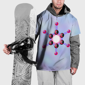 Накидка на куртку 3D с принтом Формула бензола в Тюмени, 100% полиэстер |  | Тематика изображения на принте: 