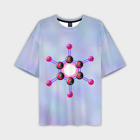 Мужская футболка oversize 3D с принтом Формула бензола в Тюмени,  |  | Тематика изображения на принте: 