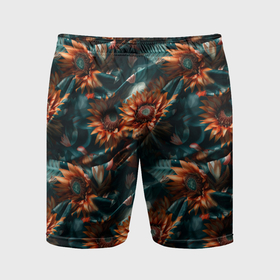 Мужские шорты спортивные с принтом Цветы гавайский стиль в Тюмени,  |  | 