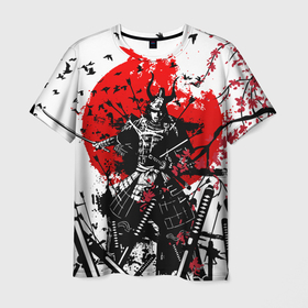 Мужская футболка 3D с принтом Bushido warrior в Екатеринбурге, 100% полиэфир | прямой крой, круглый вырез горловины, длина до линии бедер | 