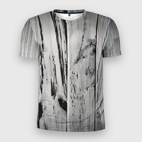 Мужская футболка 3D Slim с принтом Grey wood в Санкт-Петербурге, 100% полиэстер с улучшенными характеристиками | приталенный силуэт, круглая горловина, широкие плечи, сужается к линии бедра | 