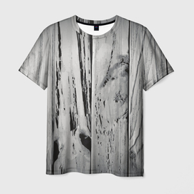 Мужская футболка 3D с принтом Grey wood в Санкт-Петербурге, 100% полиэфир | прямой крой, круглый вырез горловины, длина до линии бедер | Тематика изображения на принте: 