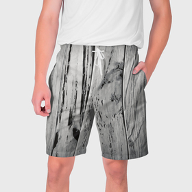 Мужские шорты 3D с принтом Grey wood в Санкт-Петербурге,  полиэстер 100% | прямой крой, два кармана без застежек по бокам. Мягкая трикотажная резинка на поясе, внутри которой широкие завязки. Длина чуть выше колен | 