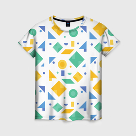 Женская футболка 3D с принтом Funny geometry в Кировске, 100% полиэфир ( синтетическое хлопкоподобное полотно) | прямой крой, круглый вырез горловины, длина до линии бедер | 