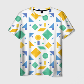 Мужская футболка 3D с принтом Funny geometry в Кировске, 100% полиэфир | прямой крой, круглый вырез горловины, длина до линии бедер | 