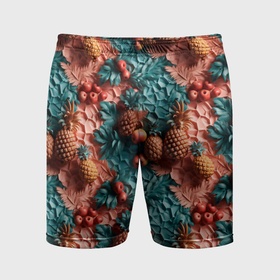 Мужские шорты спортивные с принтом Гавайский  стиль паттерн в Тюмени,  |  | 